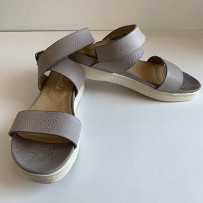 gray platform sandals