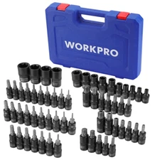 60-piece Master Torx Bit Socket&External Torx Socket Set 1/4"3/8"1/2"Drive Bits