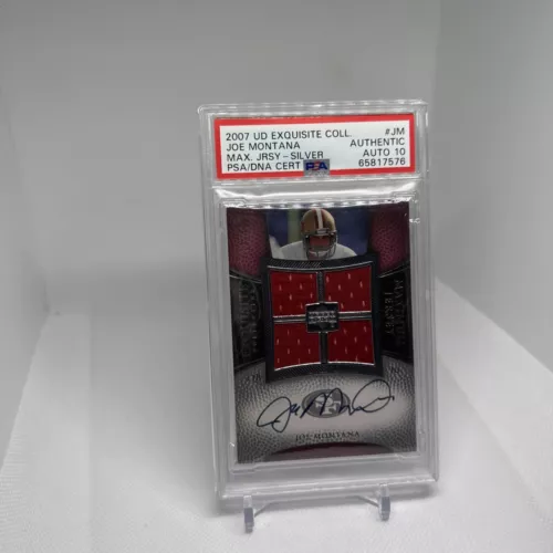 JOE MONTANA 2007 EXQUISITE COLL. MAXIMUM Jersey Game Worn Signature Silver /75