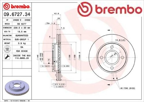 BREMBO 09.7010.2X Bremsscheiben - Sportliche Bremsleistung