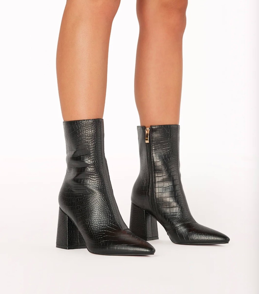 Black Billini croc pattern boot Australia