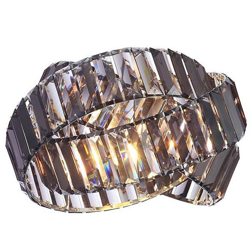 Litecraft Light Shade Double Ring 26cm Easy Fit Lampshade - Smoke Tint Clearance