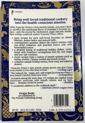 Francine Prince's New Jewish Cuisine - Reduced Fats Sugar and Salt - 1992 Pbk - Imagen 2 de 2