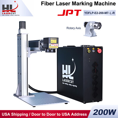 JPT 200W Mopa M7 Fiber Laser Metal Marking Cutting Machine with Rotary Axis
