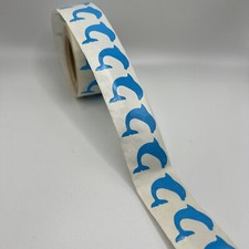 Vintage 90s Tanning Stickers Blue Dolphin Stickers Partial Roll*