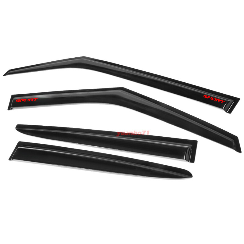 For 1118 Hyundai Veloster Window Visors Smoke Vent Shade Guard w/ red