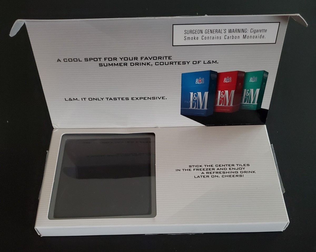cigarette in freezer L & M Cigarette Philip Morris Stone Freezer Coasters for Mug/Glass/Cup Set  of 2