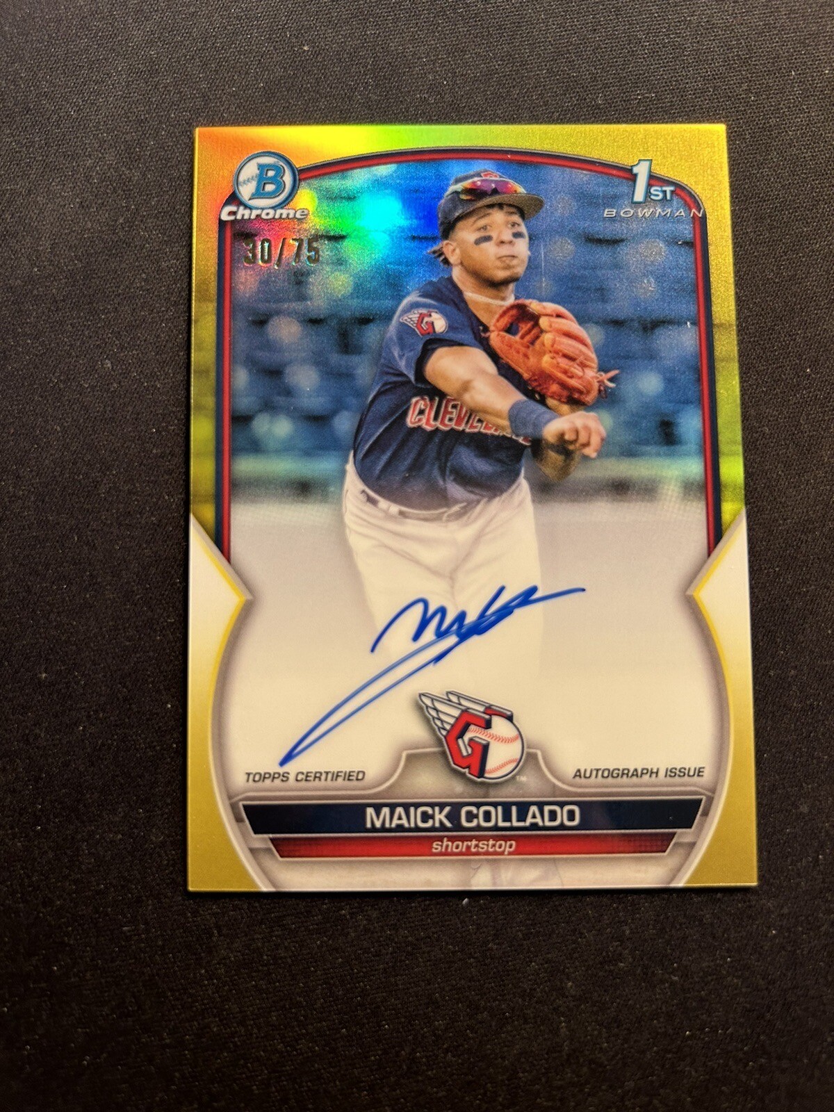 2023 Bowman Chrome Prospect Yellow Refractor /75 Maick Collado #CPA-MCO Auto