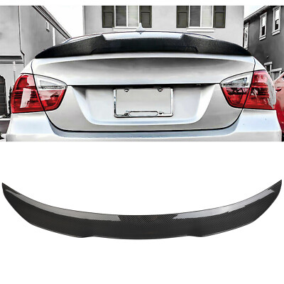 For 2006-2011 BMW E90 M3 3 Series Sedan 4-Dr Real Carbon Fiber Rear Spoiler Lip