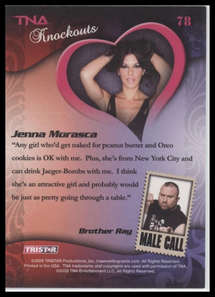 #78 Дженна Мораска / Брат Рэй 2009 TriStar TNA нокауты автоматический мужской вызов двойной - Изображение 2 из 2