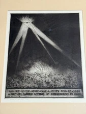 Antique Etching Robert James Malone Lindbergh Landing in Paris Art Deco