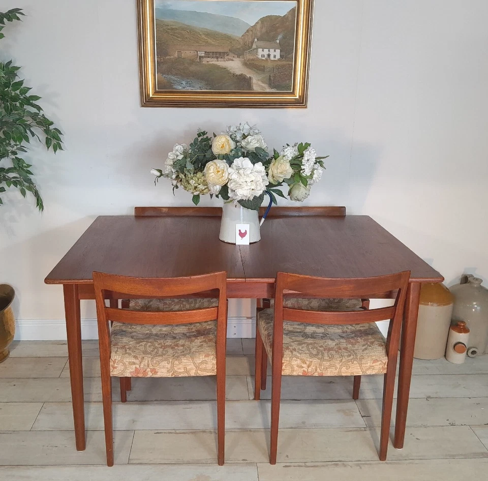 Nils Jonsson Troeds Teak Mid Century Double Extending Ove Dining Table 4 Chairs - Image 4 of 4