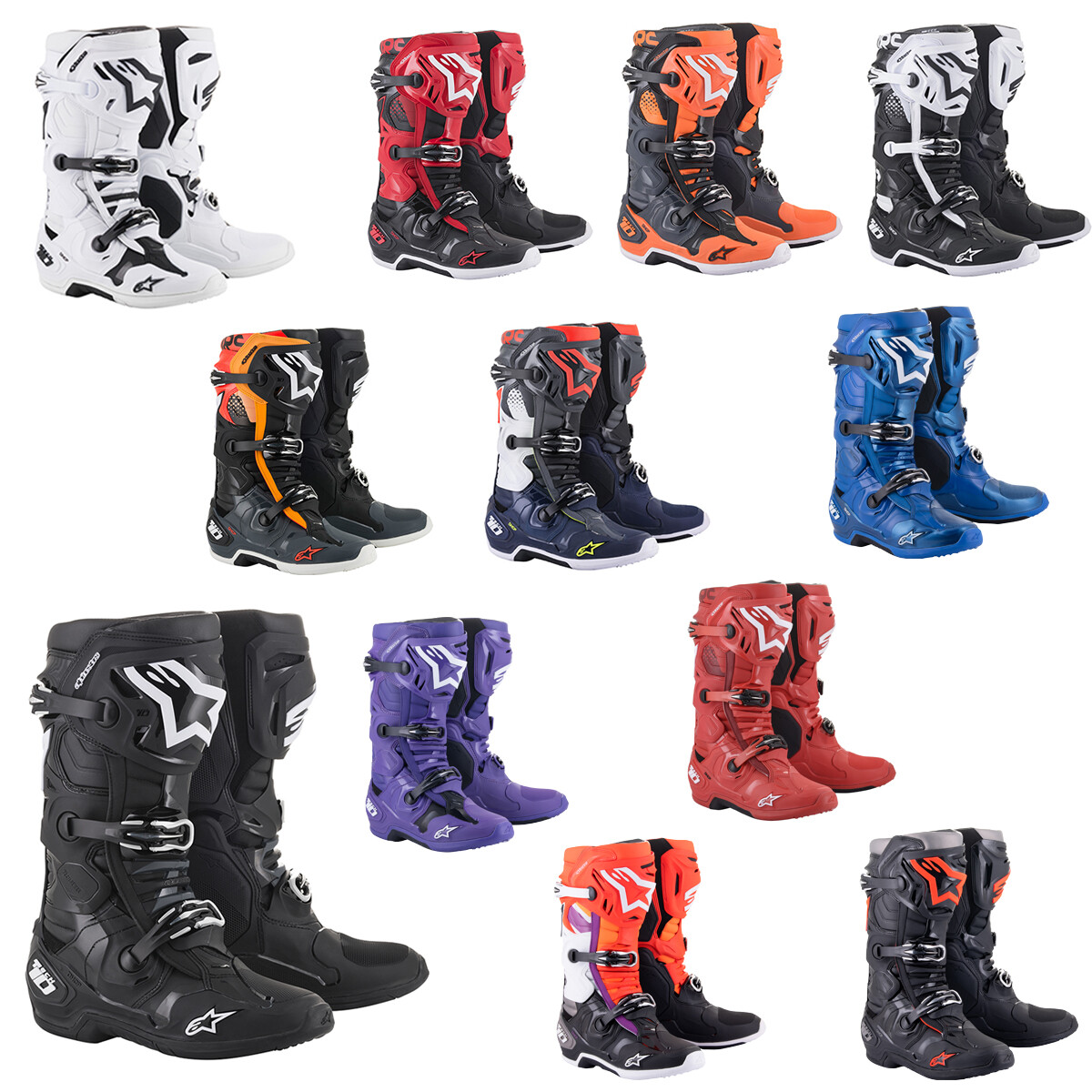 ALPINESTARS TECH 10 MOTORCYCLE MX MOTOCROSS RIDING BOOTS - Main Image