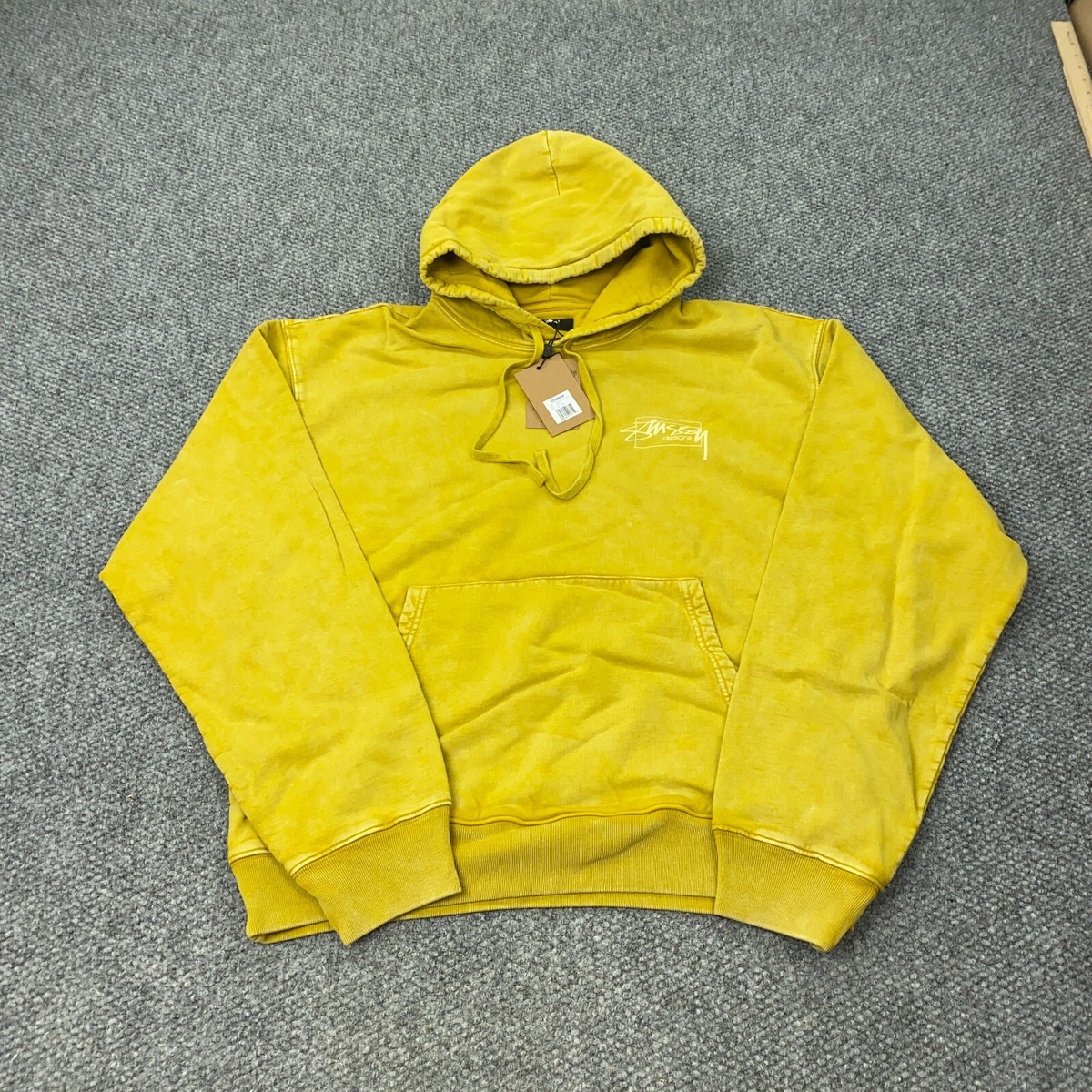 Stussy Dyed Designs Hoodie Mens XXL Yellow Sweatshirt NWT | eBay