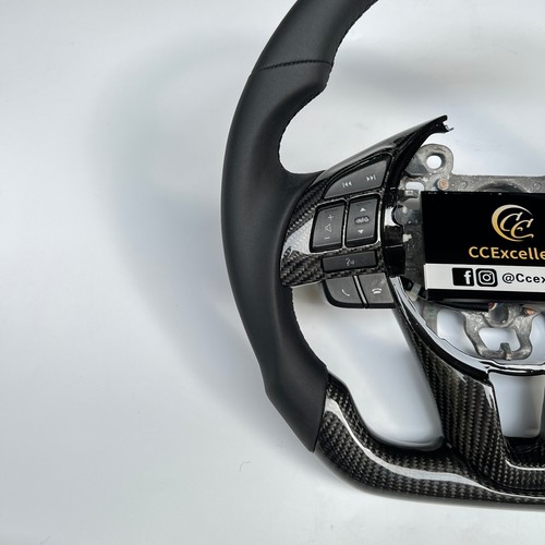 For 2013-2016 Mazda 3 2 Axela CX-5 CX-3 MX5 Carbon Fiber Leather Steering Wheel - Picture 8 of 9