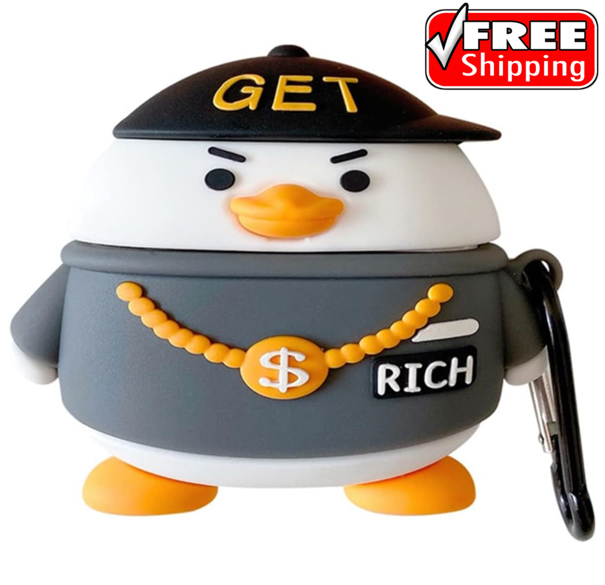 Cute Case for Apple AirPods Pro Anime Cool Kawaii Anti-Fall Cover Silicone  Duck