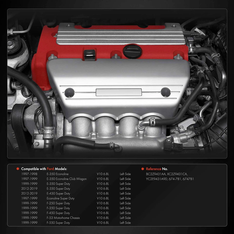 Colector de escape izquierdo conductor para Ford F-250 Super Duty E-350 Econoline V10 6,8 L Foto 2 de 4