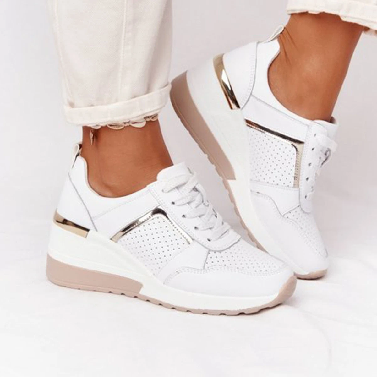 Wedge heel tennis clearance shoes