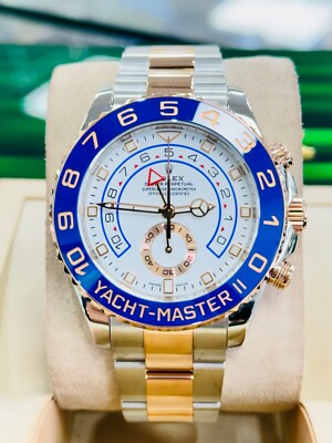 Rolex Yacht Master II 116681 18K Rose Gold /Steel Mercedes Hands