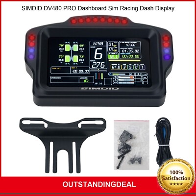 SIMDID DV480 PRO Dashboard Sim Racing Dash Display with 5'' Screen & 16 RGB LEDs
