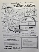 Union Pacific Railroad Domeliners Western States Vacation Vintage Print Ad 1960