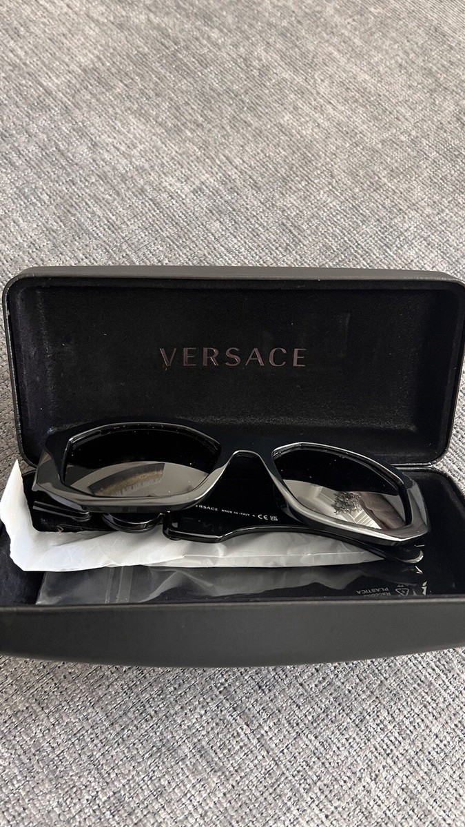 Versace VE4425U 536087 54 Men's Irregular Sunglasses - Black/Gray