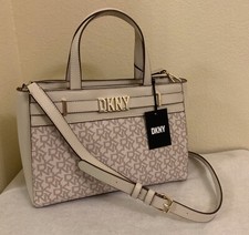 DKNY Beckett Satchel Handbag w/Crossbody Strap --- Bone/Monogram NEW with Tags