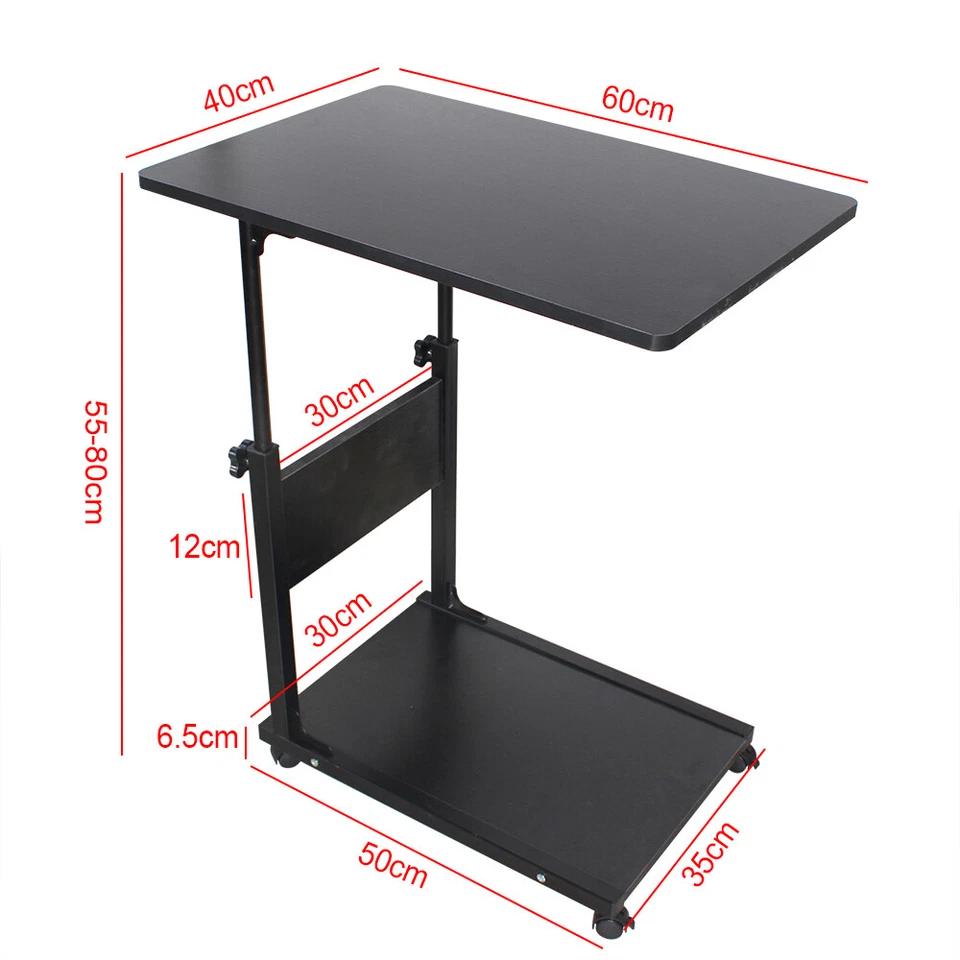 Over The Bedside Table with Wheels, Hospital Rolling Adjustable Desk - Image 2 of 4