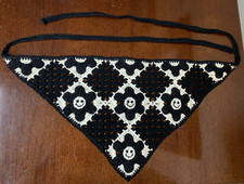 Black Daisy Knitted Hair Crochet Hair Kerchief Handkerchief Tie Headwrap Floral