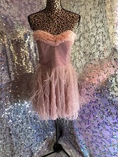 Love Shack Fancy Marcela Pink Crystal & Feathered Minidress Sz 6 AUTHENTIC NWT 