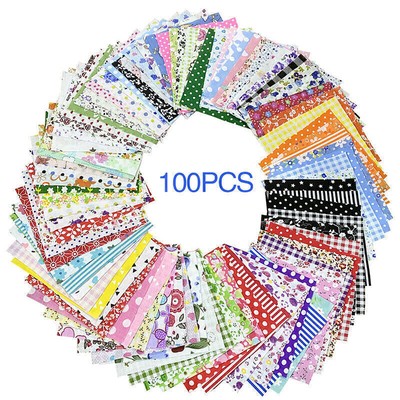 100x Patchwork Quadrate Stoff Charm Packs Quilting Designs Machine Cut Reste