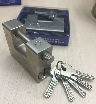 2 PCs Keyed A Like Heavy Duty Warehouse Padlock/Chain Lock 94mm Container Garage