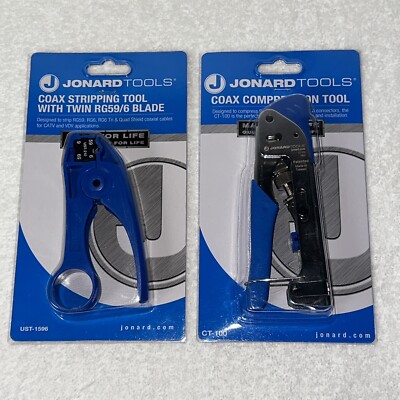 Jonard Coax UST-1596 Stripping Twin RG59/6 Blade And CT-100 Compression Tools