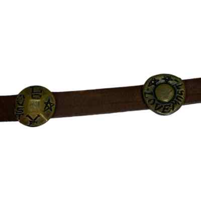 Vintage Guess Leather Embellished Belt Small Boho Narrow Love Medallion Festival Vintage Guess Leather Embellished Belt Small Boho Narrow  main image 3