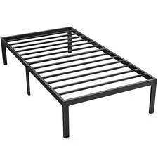 12"H Metal Bed Frame Platform Heavy Duty Steel Slat Support No Box Spring Needed