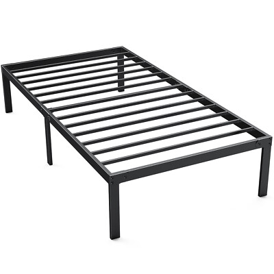 12''H Metal Bed Frame Platform Heavy Duty Steel Slat Support No Box Spring Needed