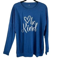 “Be Kind” Long Sleeve Blue Women’s Shirt (with pockets!) Size Medium