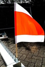 Warnfahne Warnflagge Schwenkflagge Fahne Flagge rot/weiß 50x50cm mit Stiel WARN