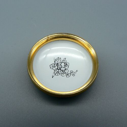 HALCYON DAYS ENAMELS BOX VASE & BOUQUET FLOWERS PILL BOXED LEAFLET SCREW TOP 3CM - Picture 7 of 15