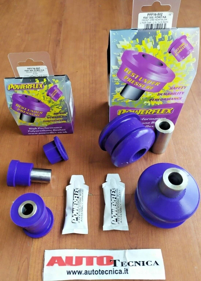 KIT 4 BOCCOLE TRAPEZIO POWERFLEX FIAT 500 595 ABARTH SUPPORTI BRACCI SOSPENSIONE - Image 4 of 4