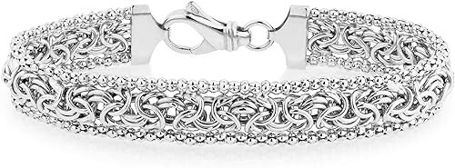 Italian Sterling Silver Bracelet Byzantine Link 925 Handmade in