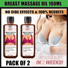 BREAST ENHANCEMENT ENLARGEMENT OIL real BREAST GROWTH Permanent 100ml - PACK 2