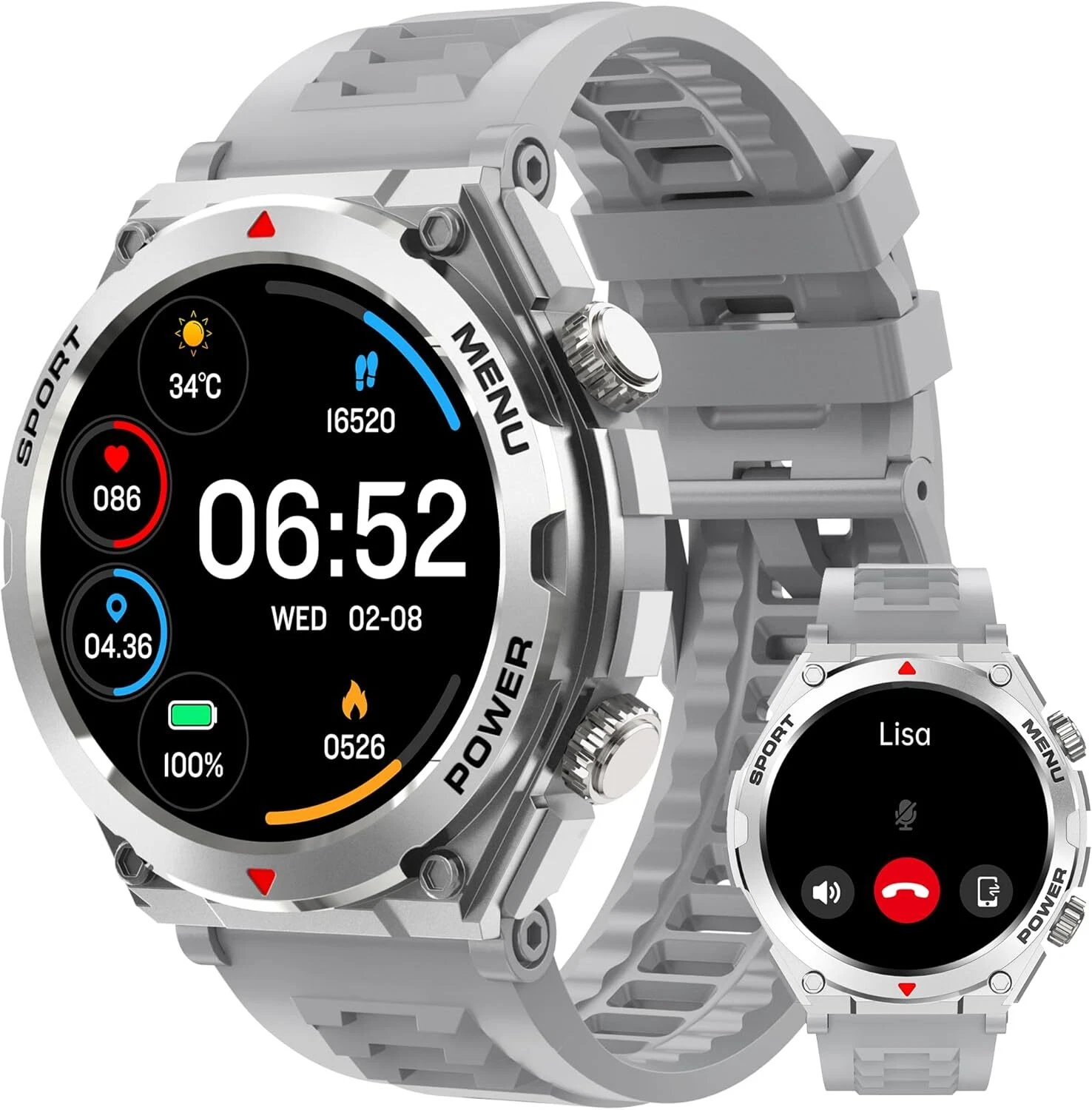 Military Smart Watch Calls Heart Rate Compatible for Samsung Galaxy S25 FE