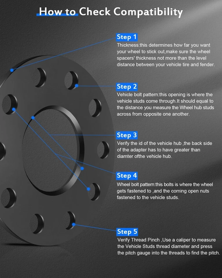 ECCPP 2PCS 7mm 5x130 Wheel Spacers 5 Lug Fits Porsche 911 Boxster Cayman - Image 2 of 4