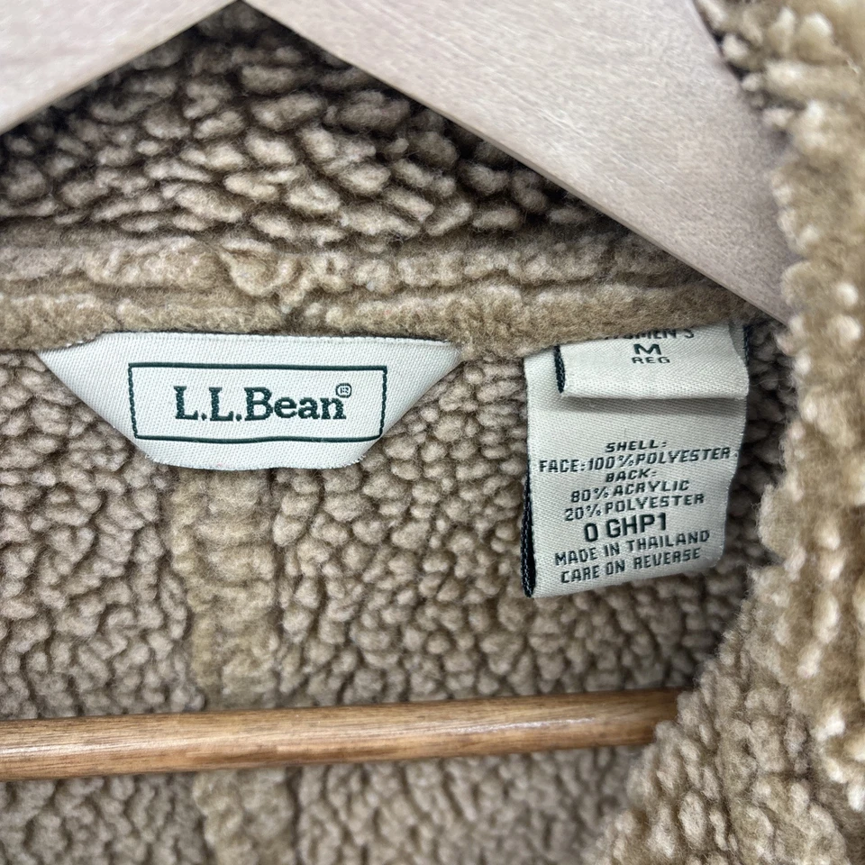 Chaleco LL Bean Mujer Mediano Imitación Gamuza y Sherpa Forrado Bronceado Camel Western Exterior Foto 4 de 4