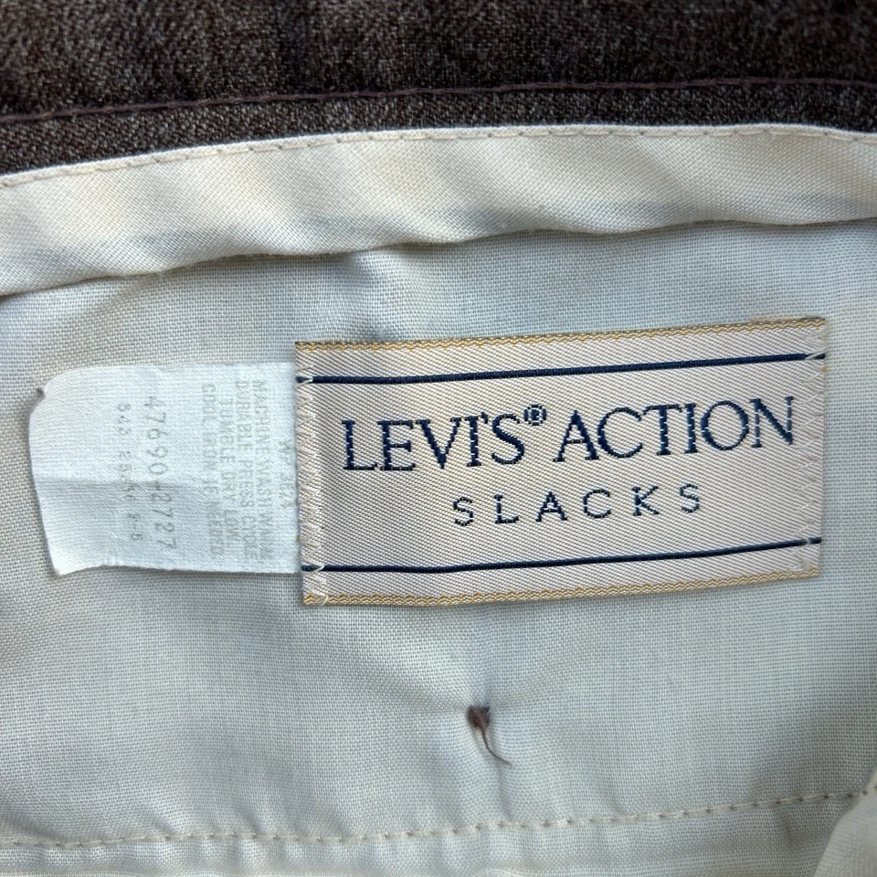 Pantalones Levi’s Action vintage años 60 marrón plisado garra 33x29 Foto 2 de 4