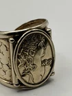 Vintage Italy 925 Sterling Silver Greek Goddess utc. gold overlay adjustable