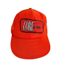 Core Lab Oil Gas Petroleum Patch Mesh Trucker Hat Snapback Orange