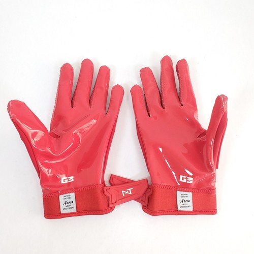 Nxtrnd G2 Red Football Receiver Gloves Sticky Grip Adjustable Strap Size 2XL