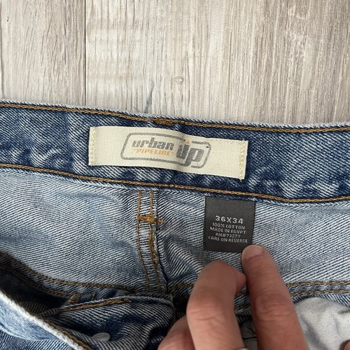 Urban Pipeline Up Mens Baggy Jeans 36x34 (36x34 Actual) Light Wash Y2K - Picture 3 of 9
